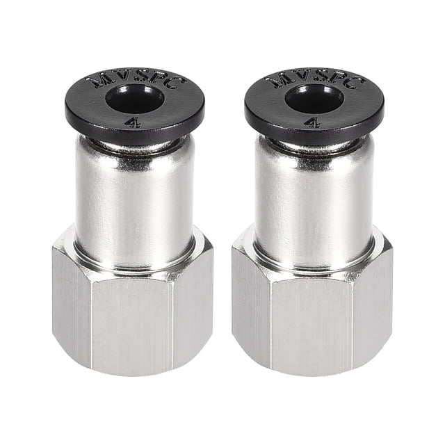 Adaptador de accesorio de tubo de conexión rápida, conector neumático recto hembra de tubo OD de 4 mm x 1/8 PT, 2 piezas