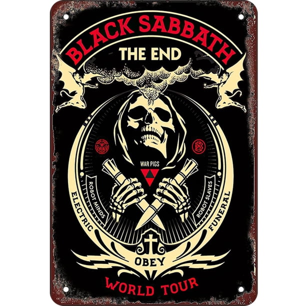 Placa Metal Sabbath Band Pintura Hierro Rectangular Arte La Pared 20x30 Cm