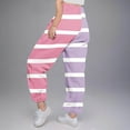 thumbnail image 5 of Delliss Girls' Stripe Print Drawstring Comfy Lantern Pants With Pockets 3-14 Years Purple 11 Years, 5 of 7