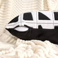 thumbnail image 3 of Unique Bargains Set of 2 Geometric Soft Plush Cushion Case Pillow Covers 20" x 12" Black, 3 of 6