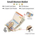 thumbnail image 2 of GAEKEAO Small Wallet for Women RFID Blocking Bifold Card Holder Vegan Leather with Zipper Coin Pocket, ID Window, 2 of 9