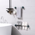 thumbnail image 3 of Bathroom slipper rack Perforation-free wall hanging Shoe towel rack Slipper drain shelvingdark green, 3 of 6