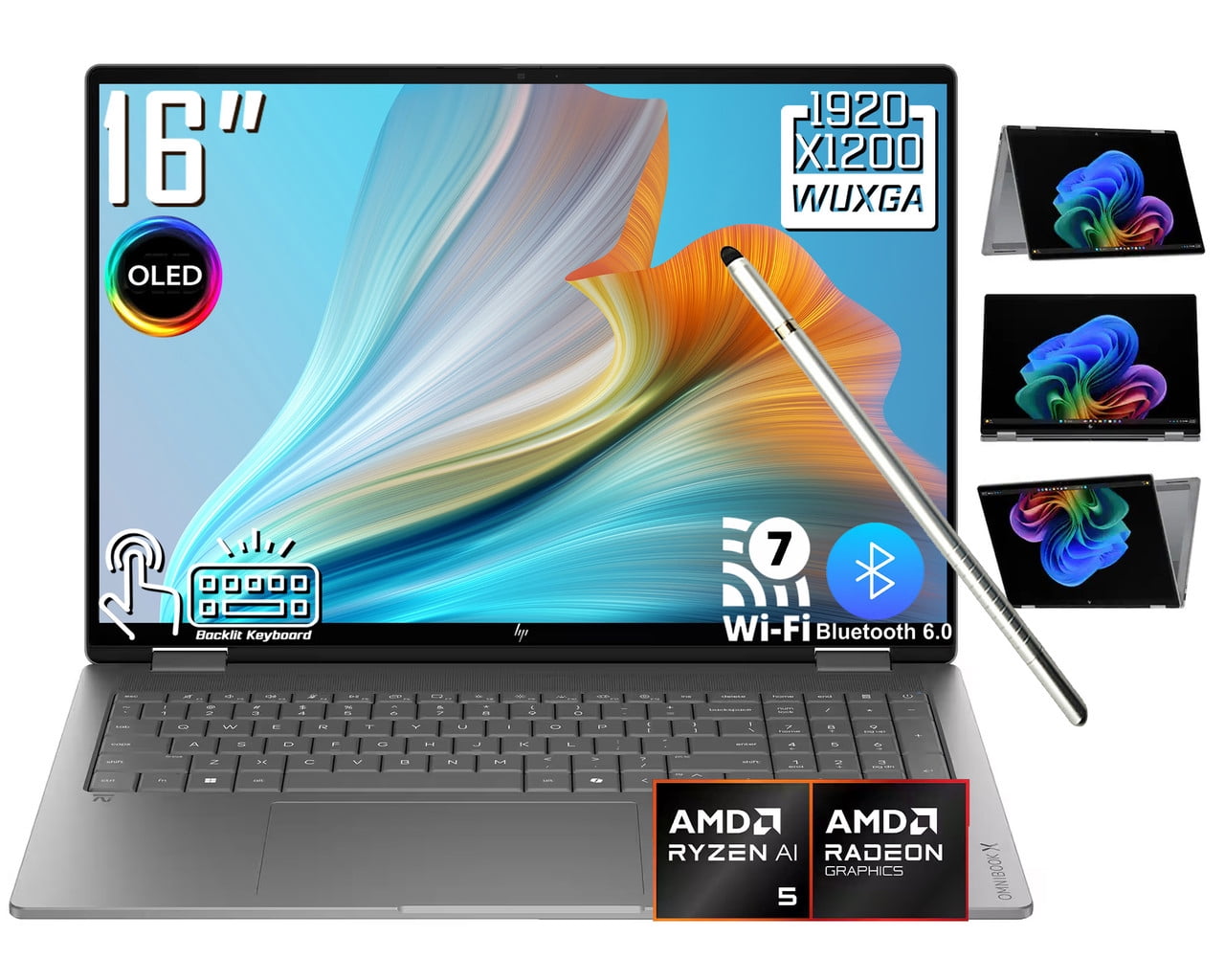 HP OmniBook X Flip Copilot+ AI Laptop - 16″ 2-in-1 Touchscreen