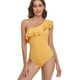 thumbnail image 5 of Gibobby Trajes de Baño Mujer Completos Traje de baño de mujer Frente sobre trajes de baño Trajes de baño huecos Monokinis(Amarillo,CH), 5 of 5