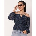 thumbnail image 2 of Moomaya Long Sleeves Off Shoulder Printed Top - Women's Stylish Peplum Top, 2 of 8