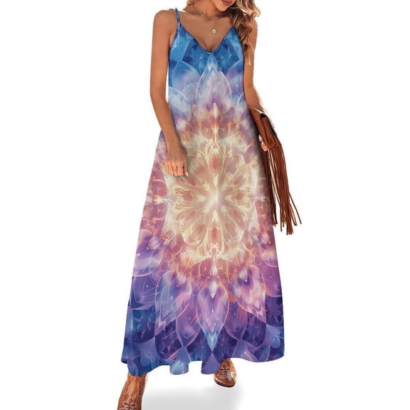 Kaleidoscope Mandala Colorful Floral Boho Sleeveless Dress for Women Clothing Female Women's Summer Skirt