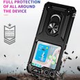 thumbnail image 2 of Compatible with Samsung Galaxy Z Flip 6 Case,with 360 Ring Holder Kickstand Card case,Armor Military Grade Protection Hybrid Silicone TPU PC Rugged Case,Magnetic with Car Mount Phone Cover,Black, 2 of 7