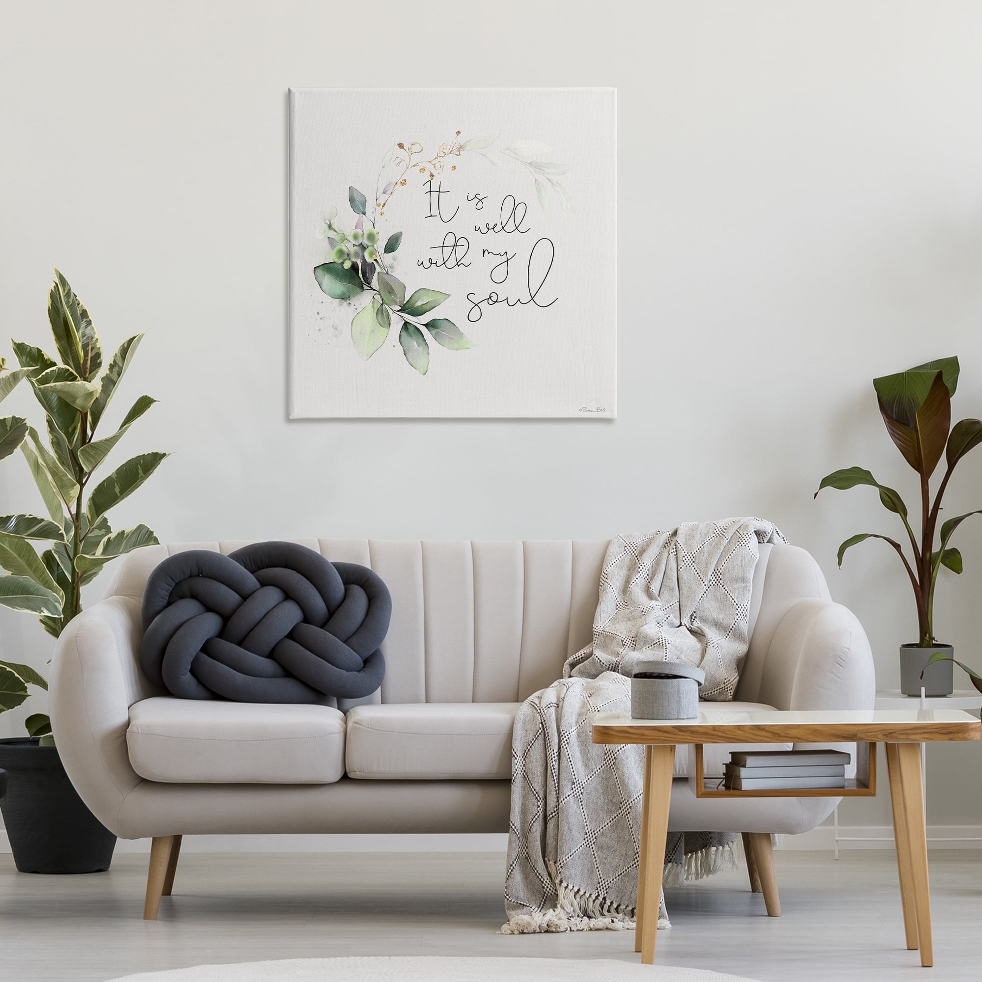 Stupell Industries Well With My Soul Religious Painting Gallery Wrapped Canvas Art Print Wall Art, 30 x 30