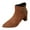 Brown, variant on Brown Ladies Casual Ankle Booties Pointed Toe High Heel Solid Spliced Winter Boots For Women