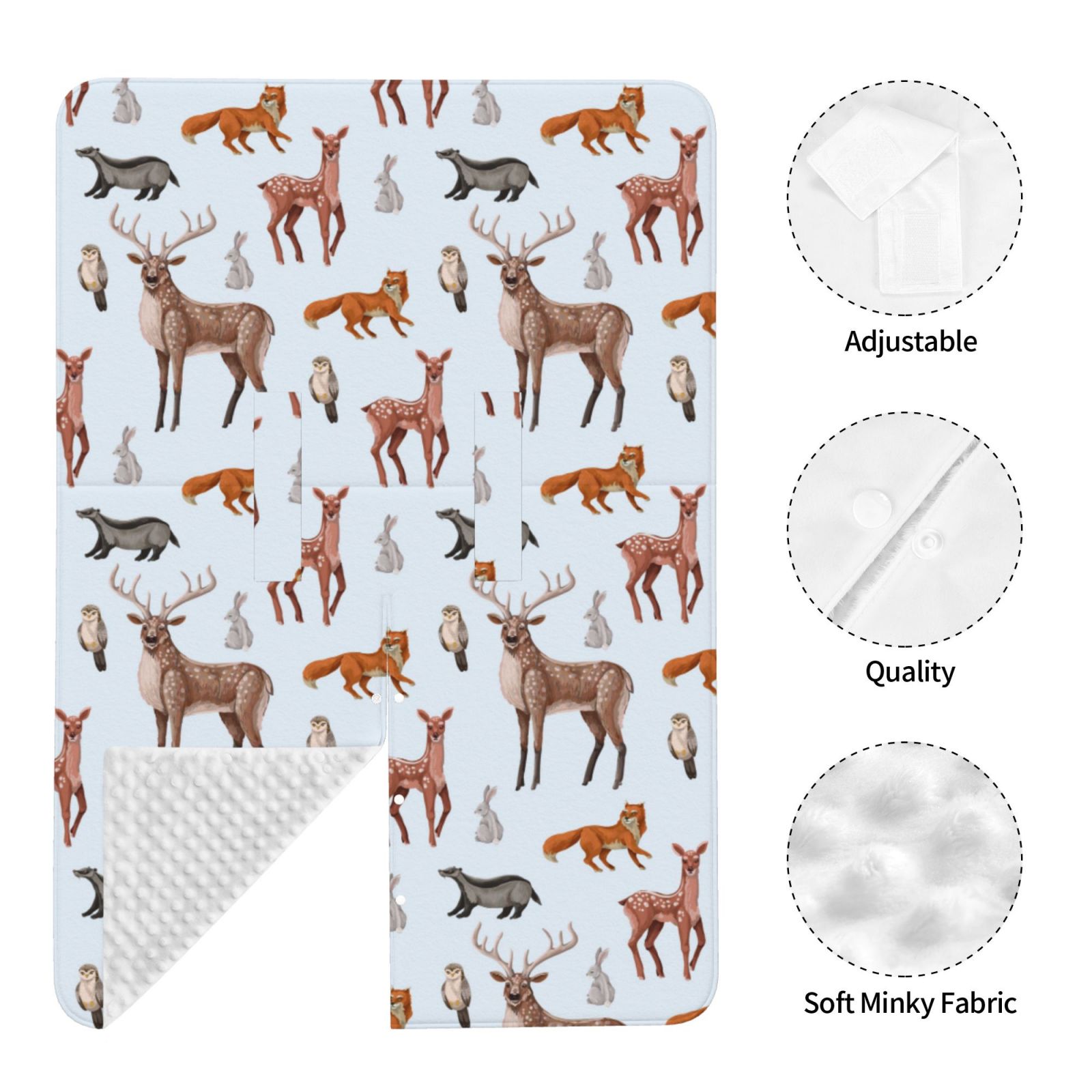 Car Seat Cover Baby - Deer Owl Rabbit Breathable Infant Car Seat Cover for Baby Carseat, Lightweight Comfort Baby Essentials Must Haves Newborn Stuff for Girl Boy