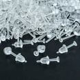thumbnail image 7 of Plastic Earring Posts and Backs, 500 Pairs of Clear Earring Pins Blanks Ear Studs and Earring Safety Backs Stoppers for Men Women - 3mm Diameter, 7 of 7