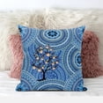 thumbnail image 3 of Boho Mandala Plant Indoor/Outdoor Pillow in Blue Orange White 20x20, 3 of 5