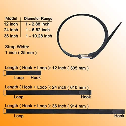 Paquete de 20 correas para cable de sujeción VIGAER (12" 24" 36") y co