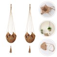 thumbnail image 6 of 2Pcs Macrame Plant Hangers Rustic Plant Flower Pots Hanger Ceiling Plant Holders, 6 of 7