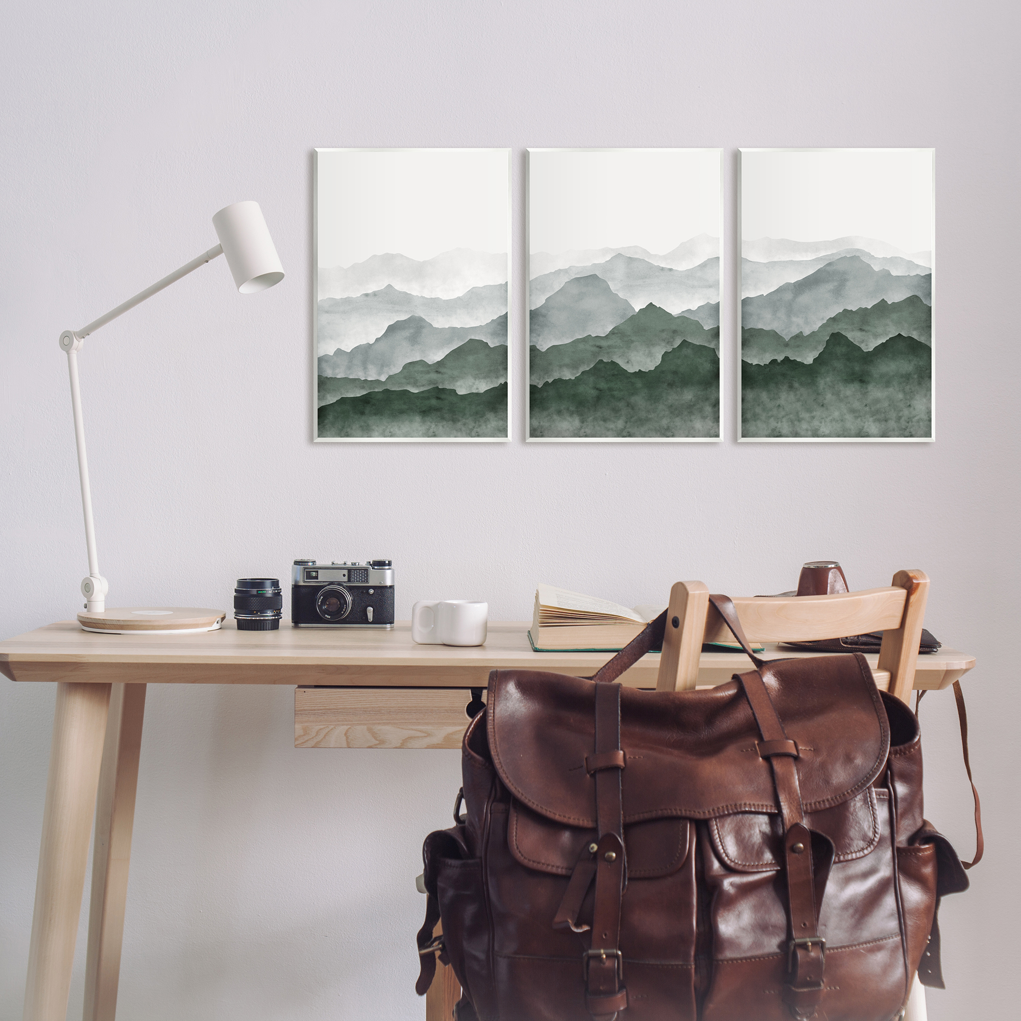Stupell Sage Hills Mountain Nature View Landscape Painting Wall Plaque Unframed Art Print Wall Art, Set of 3