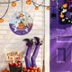 thumbnail image 5 of Halloween Wall Decor with Burlap Lanyard and Bow for Front Door, Wooden Sign, Indoor Outdoor Holiday Decor, 5 of 5