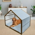 thumbnail image 2 of Gecko Pet House, Amphibian Reptiles Detailed Illustration of Lizards Wildlife Pattern, Outdoor & Indoor Portable Dog Kennel with Pillow and Cover, 5 Sizes, Pale Blue and Brown, by Ambesonne, 2 of 4