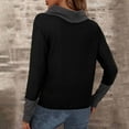thumbnail image 5 of Ltctricy Women's Turtleneck Sweaters Long Sleeve Cowl Neck Color Block Side Split Pullover Knit Tops Lightweight Casual Sweaters(Black,Medium), 5 of 7