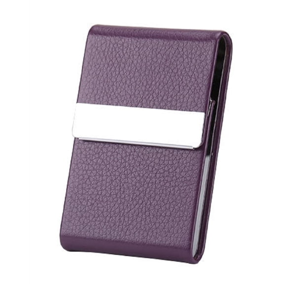 PU Leather Business Card Holder Case, Slim Metal ID and Credit Card Wallet for Men and Women, Professional Pocket Card Organizer TIKA