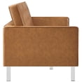 thumbnail image 4 of Sofa Couch, Tan Silver, Vegan Leather, Mid Century Living Lounge Cafe Lobby Hospitality Restaurant, Modern Contemporary HB34848, 4 of 11