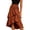 Coffee, variant on Women's Layered Ruffle Skirt Vintage Medieval High Low Hem Midi Skirt Ladies Fall Front Tie Wrap Flowy Skirt S-XXL