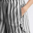thumbnail image 7 of HaiMao Women Lounge Shorts Clearance Elastic Waist Cute Striped Pajama Shorts Summer Pinstripe Print Boxer Shorts Going Out Pants Black L(L), 7 of 7