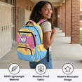 thumbnail image 3 of FKELYI Pink Drip Baseball Print Kids Backpack for Elementary Student 17 Inch Spacious Schoolbag Primary School Bookbag Casual Daypack Rucksack with Multi-Pockets for Girls, 3 of 7