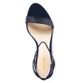 thumbnail image 2 of XYD Women Gorgeous Shell Low Wedge Heels Open Toe Strappy Rhinestone Sandals Prom Evening Dressy Shoes Size 11.5 Dark Navy, 2 of 3