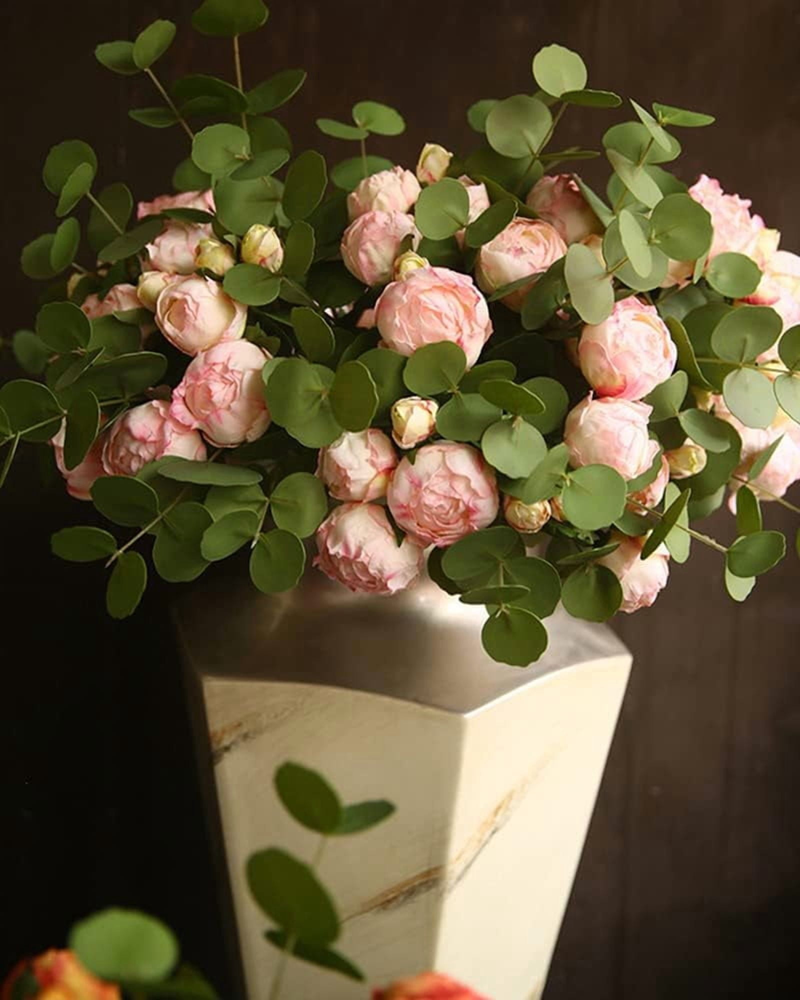 ABCISI 2 Bouquets Artificial Peonies, Silk Flowers 14Heads Vintage Fake Flowers, Faux Peony for Flower Arrangements, Lifelike Decor for Centerpiece Home Table Dining Room (Light Pink)
