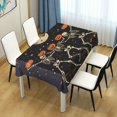 thumbnail image 4 of Yayeee Tablecloths 54" x 54" Rectangle Wrinkle Resistant Party Table Cover, Black Halloween Dancing Skeleton, 4 of 8