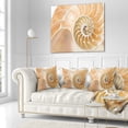 thumbnail image 3 of Designart Brown Nautilus Shell Pattern - Contemporary Throw Pillow - 18x18, 3 of 5