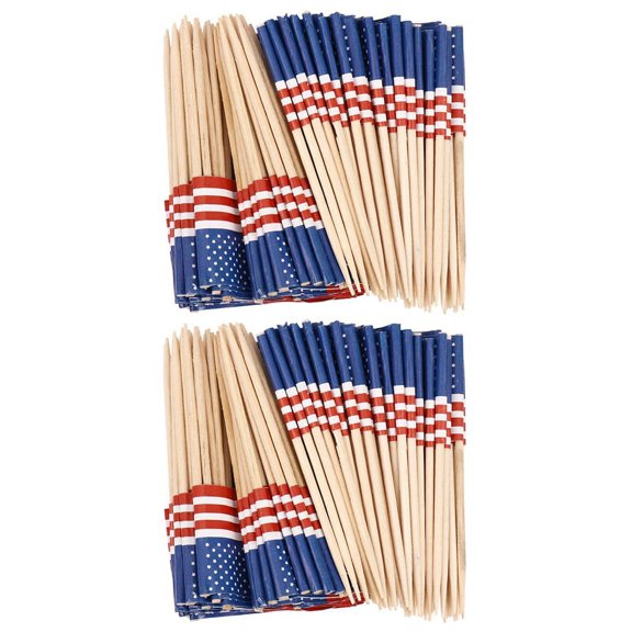 200 American Flag Toothpicks Cupcake Decoration Sandwich Mini Food Picks
