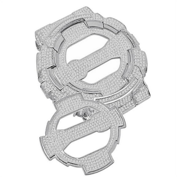 G-Shock Watch Series GA100 Bezel   Face Plate 2 Piece Combo Set 4.50 Cwt. Simulated Diamond 14K White  Gold Finish Unisex Custom Insert Cover Case