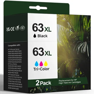 IAMSTECH 63XL Remanufactured Ink Cartridges, Black and Tri-Color