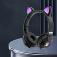 thumbnail image 3 of Kids Bluetooth Headphones, Cute LED Glowing Ears Wireless Headset, Foldable 7.1 Surround Sound, 10H Playtime, Built-in Mic, FM/TF Card/AUX, Gift for Boys/Girls, School/Sport/Gaming, 3 of 3
