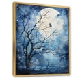 thumbnail image 2 of Designart "Blue White Tree Moonlit form II" Landscape Trees Floater Framed Canvas Art Print, 2 of 7