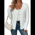 thumbnail image 1 of Suéteres para Mujer, Otoño Invierno, Cuello en V, Botones, Suéter, Chaqueta, Tops de Punto. XL, 1 of 10