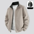 thumbnail image 2 of Xzbqbs Mens Work Jackets Full Zip Reversible Lightweight Outdoor Sport Coat Casual Windbreaker Stand Collar Solid Color Jacket, 2 of 7