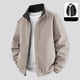 thumbnail image 1 of Blusa y camisa de manga larga con cuello alto para hombre, color liso, manga larga, cuello alto, chaqueta informal de doble cara con bolsillo, chaqueta de poliéster para hombre, 1 of 8