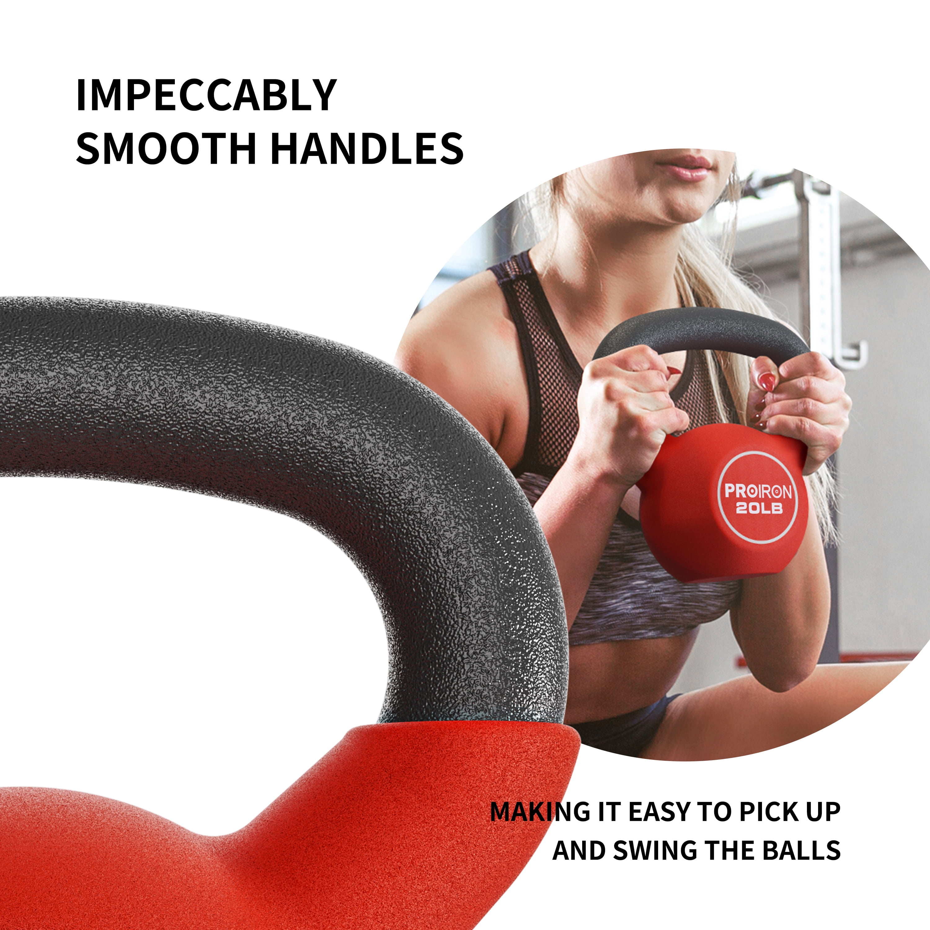 PROIRON Neoprene Coated Kettlebell 20Lb, Single