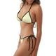 thumbnail image 2 of Disketp Lemon Yellow Checkboard para Bañador de Dos Piezas para Mujer, Bikini Sexy Halter String, Conjunto de Bikini en Triángulo, 2 of 6
