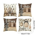 thumbnail image 3 of AuroraX Easter Throw Pillow Covers Set of 4 18x18 Inch Square Farmhouse Short Plush Outdoor Eggs Bunny Rabbits Decorative Pillow Covers 4 Pack Brown Spring Cushion Case for Couch Sofa Living Room, 3 of 6