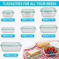 thumbnail image 6 of 7 Pack Glass Food Storage Containers with Lids, Microwave Safe Meal Prep Containers, Glass Airtight Lunch Box Containers, Bento Box, 6 of 6