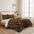 thumbnail image 5 of Full Quilt Set 78''x90'', Brown Leopard Print Lightweight Bedspread Coverlet Set with 2 Pillow Shams, Classic Abstract Animal Patterned Breathable All Season Quilt Bedding for Bedroom/Guest Room, 5 of 9