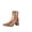 07#Brown, variant on Women's Square Toe Dressy Ankle Boots Patent PU Leather Zipper Chunky High Heel Western Short Booties