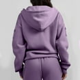 thumbnail image 5 of Rohuuque Women's Zip Up Hoodies Sweatshirt Long Sleeve Solid Color Casual Jacket with Pockets Lightweight Outdoor Sport Sweatshirts Purple, 5 of 9