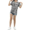 thumbnail image 4 of Langwyqu Short Sleeved Kids Camouflage Print Cross T-Shirt Children Girls Tops, 4 of 5
