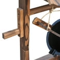 thumbnail image 6 of JXXRZ Wooden Wishing Well Fountain w/Adjustable Pump, Rustic Waterfall Bucket for Garden Patio Lawn, Carbonized Fir Wood, 6 of 9