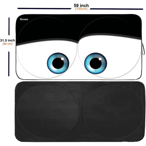 Windshield Sun Shade Universal Fit for Car Window Sunshades Cover Automotive Interior Sun Protector Accessories for Compact& Midsize Sedan,Com& Subcompact SUV,Small Pickup,Wagon (Black, S)