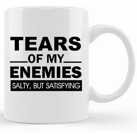 Tears Of My Enemies Mug Funny Coffee Cup Gag Gift For Him Her Boyfriend Girlfriend Coworker Friend Birthday Christmas   Bonus Coffee Book, Ceramic Novelty Coffee Mug, Tea Cup, Gift Prese
